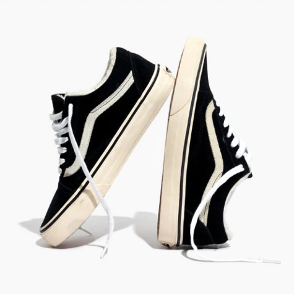 Madewell x Vans Old Skool Sneakers in Suede/Sherpa